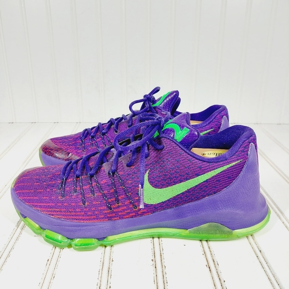 Nike Other - Nike KD 8 Suit Court Purple Green Strike Lace Up Logo Athletic Sneakers B409
